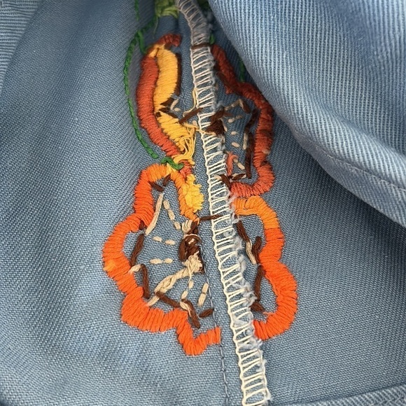 Vintage 1960s wide leg bell bottom wranglers with embroidery size 18 - Picture 15 of 16